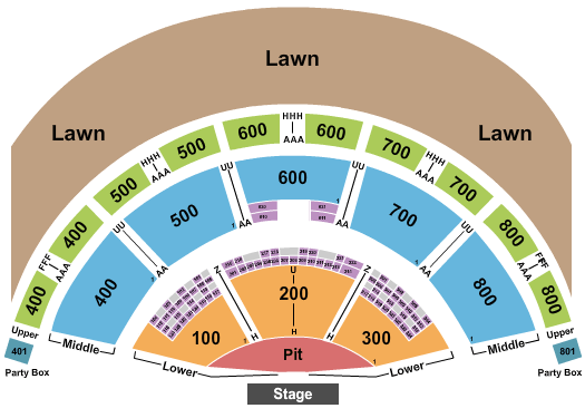 The Meadows Music Theatre XFINITY Theatre Seating Chart